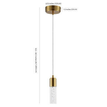 Bolha 4.75" Bubble Acrylic/Iron Modern Minimalist Integrated LED Pendant - JONATHAN Y